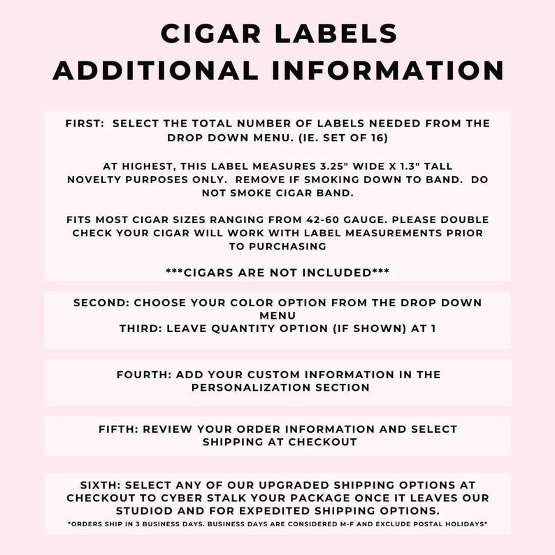 Club Aesthetic BULK Cigar Labels – Country Club – Custom Bridal Shower Favors – Elegant Cigar Labels - Wedding Cigar Labels image 3