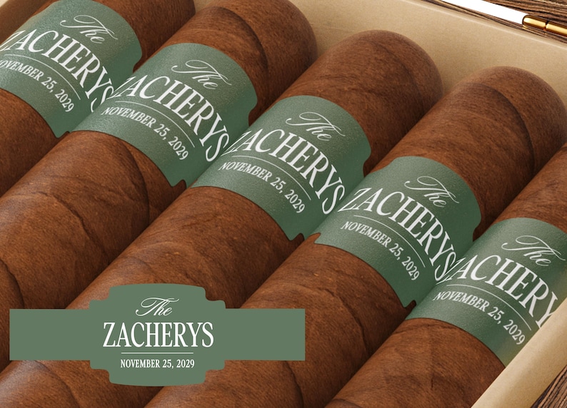 Club Aesthetic BULK Cigar Labels – Country Club – Custom Bridal Shower Favors – Elegant Cigar Labels - Wedding Cigar Labels image 1