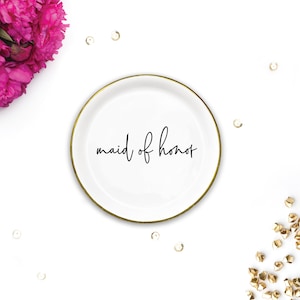 Bridesmaid Ring Dish - Ring Dish Bridal Party - Trinket Tray - Matron of Honor Ring Gift - Ring Dish Personalized - Gift for Bridesmaids