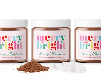 BULK Christmas Hot Cocoa Jars - Holiday Favors BULK - Employee Holiday Favor - Affordable Holiday Favor - Hot Chocolate Jars - Hot Chocolate