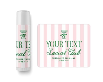 Club Lip Balm - Personalized Social Club Lip Balms SET - Beach Bachelorette Favors - Choose Your Icon and Colors - The Bachelorette Club