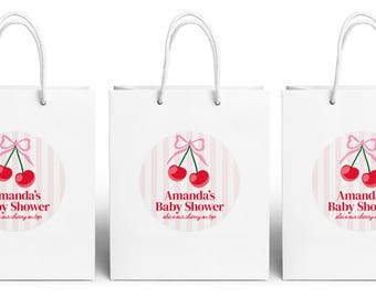 Cherry On Top - BULK Baby Shower Favors Bags - Custom Cherry Favors - Cherry Theme Favors - Party Favors - BULK Cherry Favor Bags