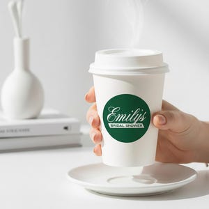 Classic Coffee Theme Baby Shower - Cafe Bebe Coffee Cup Favor - Baby is Brewing Shower Favor - Coffee Cup - 2.5" Coffee Shower Label immagine 10