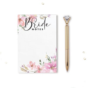Bride Notes Notepad + Pen - Bride to Be Gift - Bridal Shower Gift - Engagement Gift - Gift for Bride - Wedding Planning Gift - Bride Gift
