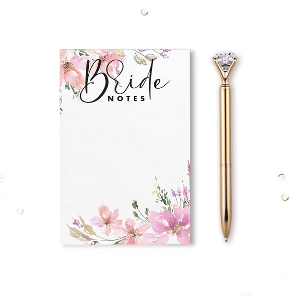Bride Notes Notepad + Pen - Bride to Be Gift - Bridal Shower Gift - Engagement Gift - Gift for Bride - Wedding Planning Gift - Bride Gift