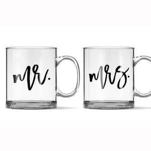 Mr. Mrs. Coffee Mug Set - Coffee Mug Set - Wedding Gift - Bride Custom Gift - Bridal Shower - Gift for Bride - Bride Gift Idea - Groom Gift