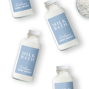 Milk Bath Soak - Baby Shower Favor - Spa Party Favor Ideas - Luxury Favors - Mini Milk Bottle - Glass Bottle with Milk Powder - SET OF 5