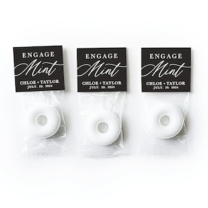 Wedding Favors - Mint To Be Custom Labels - EngageMINT - Wedding Favor Custom Labels - Mint Candy - Bridal Shower - Engagement - LABELS ONLY
