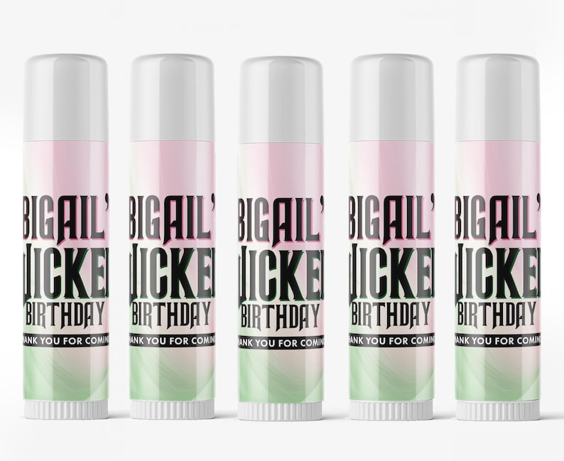 Good Witch Birthday Favors - SET of Girls Birthday Lip Balm - Pink & Green Birthday - Pink Witch Party Favors - Green Witch Party Favor Wicked Witch