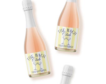 The Bach Club Sticker Labels - Bachelorette Party Wine and Champagne Bottle Labels - Personalized Favors - Custom Wine Labels - Coupe - Palm