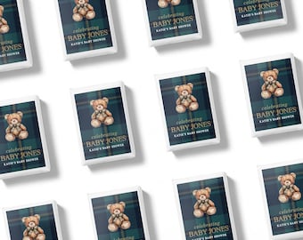 Elegant Teddy Bear Baby Shower Tissue Favors - Preppy Plaid Baby Shower Favor - Teddy Bear Shower Favor - Navy Plaid Shower Favor
