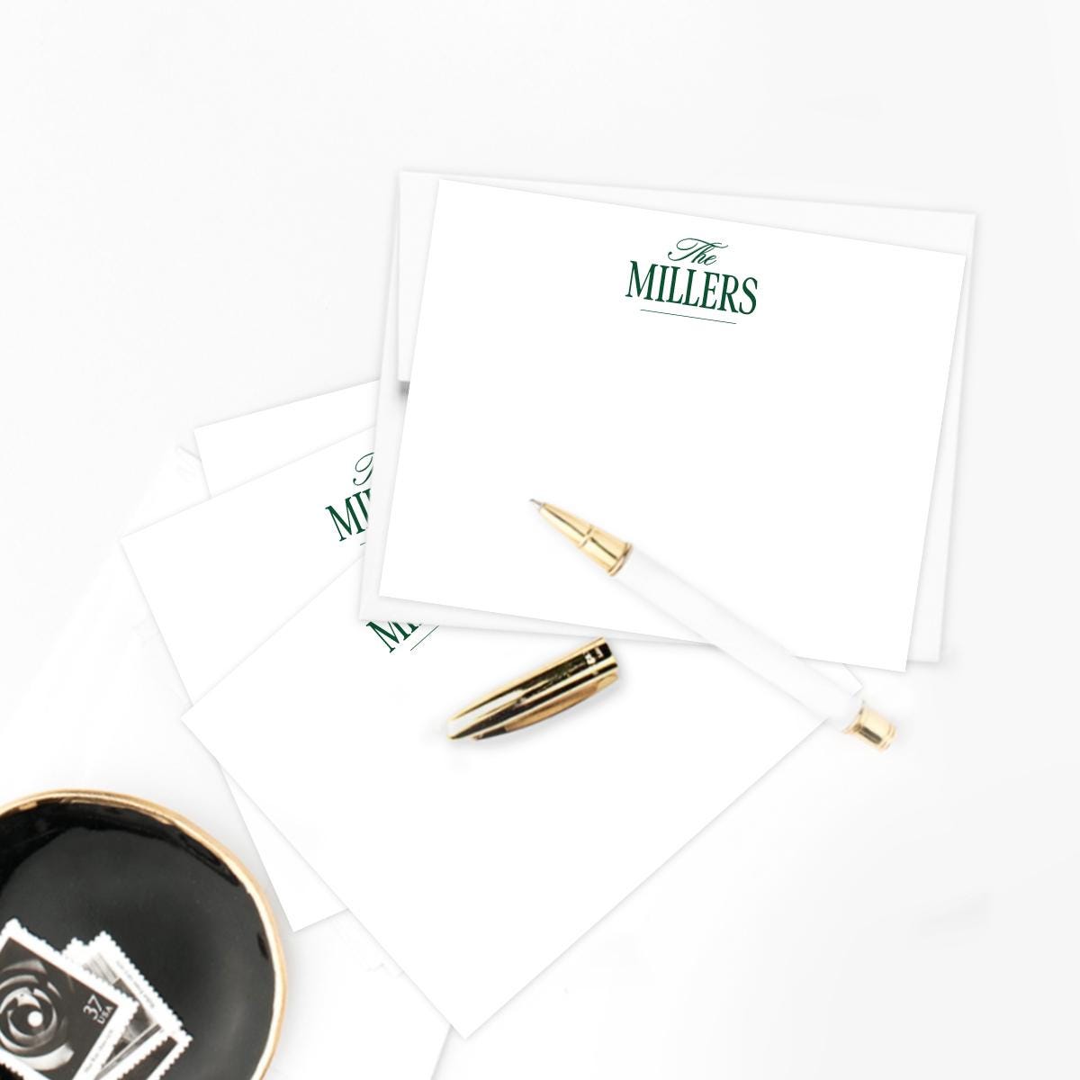 Personalized Stationery Set- Elegant Flat Notecards With Envelopes ...