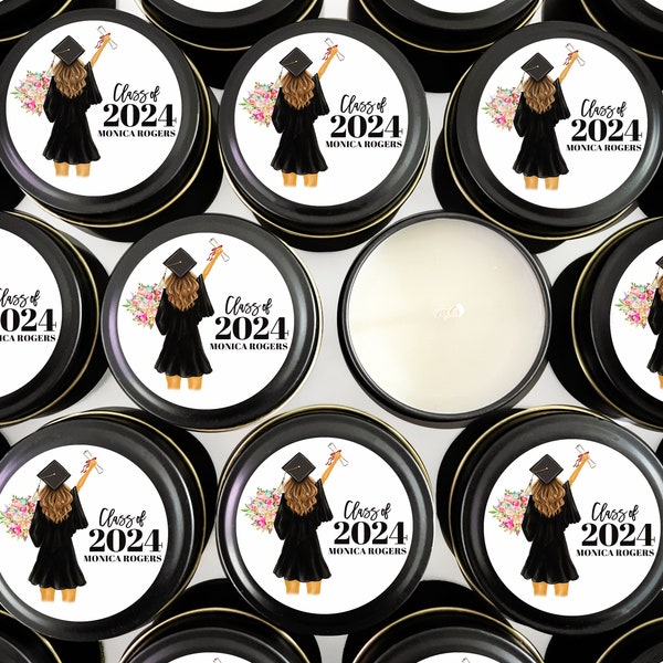 BULK Graduation Candle Favors - Graduation Party Favors - Affordable Graduation Favors - 2024 Grad Candle Favor - Personalized Favors