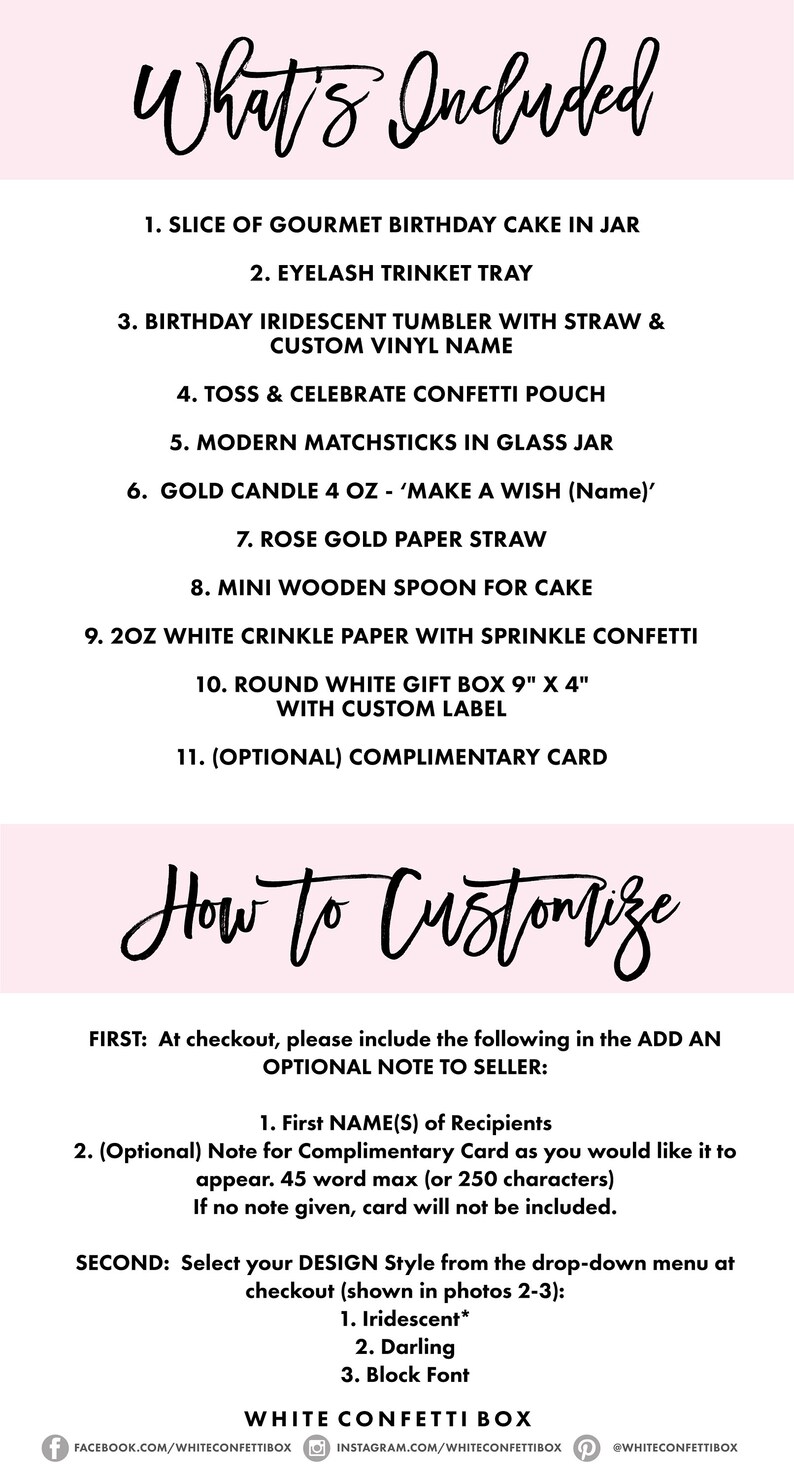 Birthday Gift  Birthday Gifts For Her  White Confetti  image 1