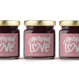 Spread Love Jam Jar - BULK Bridal Shower Favors - Blueberry Jam Wedding Favors for Guests - Wedding Favors - Baby Shower Favor - Berry