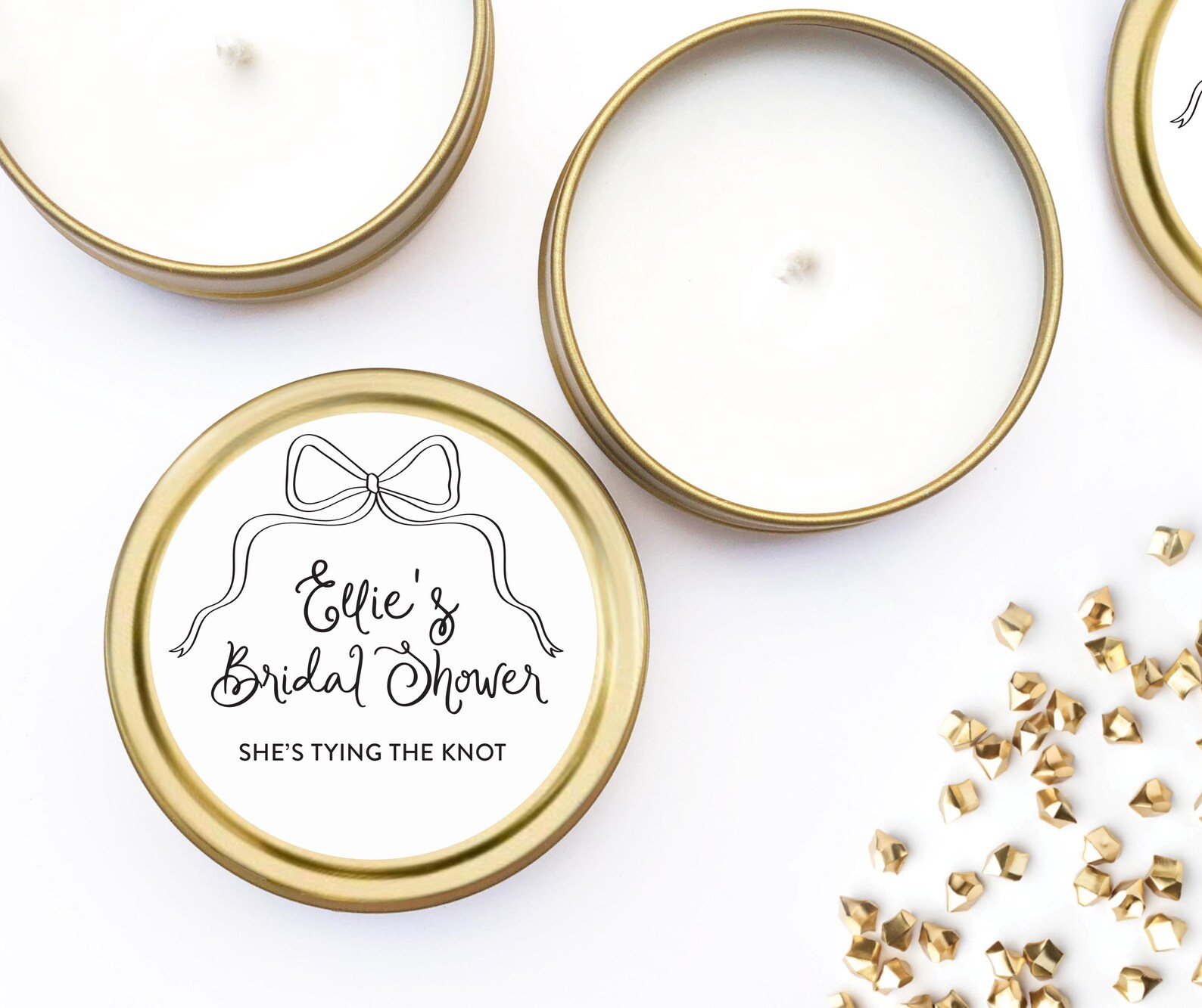 Bridal Shower Favors for Guests BULK - Custom Candle Favors - Ribbon ...