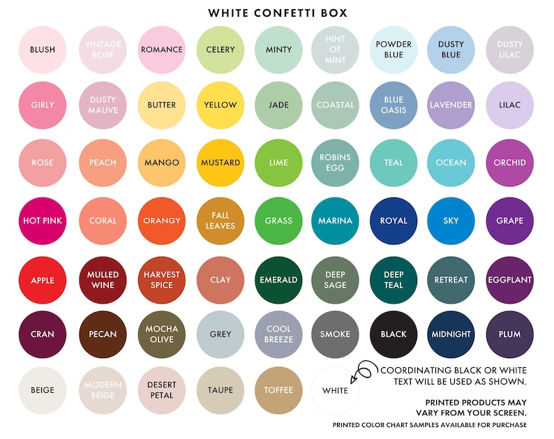 a color chart of different shades of paint