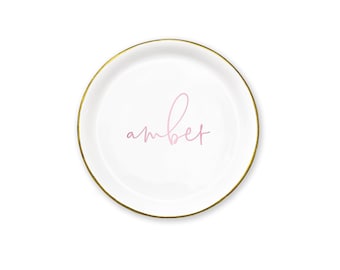 Personalized Ring Dish - Ring Dish Engagement - Trinket Tray - Bridesmaid Gift - Ring Dish Personalized - Gift for Bride - Gold Ring Dishes
