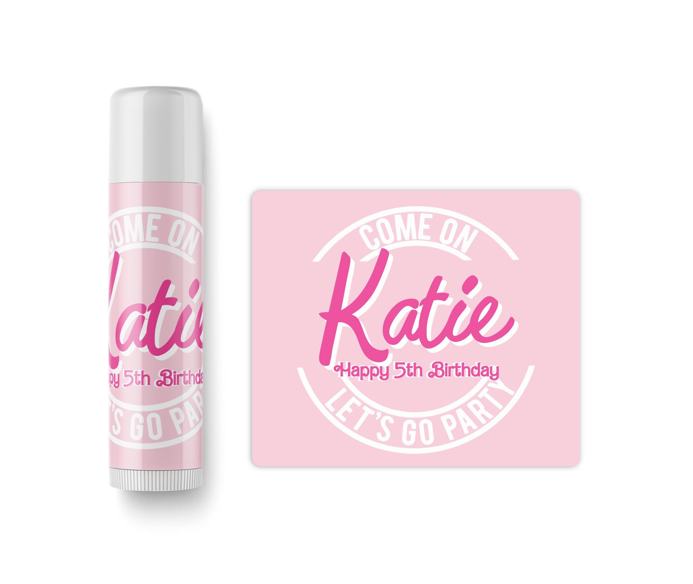 Come On Let's Go Party Lip Balm Favors - Party Hair Don't Care - Hot Pink Doll Favors - Girls Birthday Party Favors - Pink Birthday