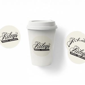 Classic Coffee Theme Baby Shower - Cafe Bebe Coffee Cup Favor - Baby is Brewing Shower Favor - Coffee Cup - 2.5" Coffee Shower Label immagine 5