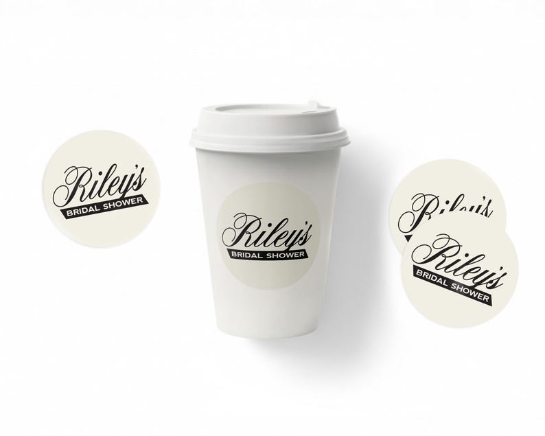 Classic Coffee Theme Baby Shower - Cafe Bebe Coffee Cup Favor - Baby is Brewing Shower Favor - Coffee Cup - 2.5" Coffee Shower Label immagine 5