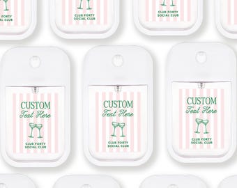Gel desinfectante para manos para fiestas de clubes sociales - Etiquetas totalmente personalizables - Boda, despedida de soltera, fin de semana de chicas - Estilo tarjeta