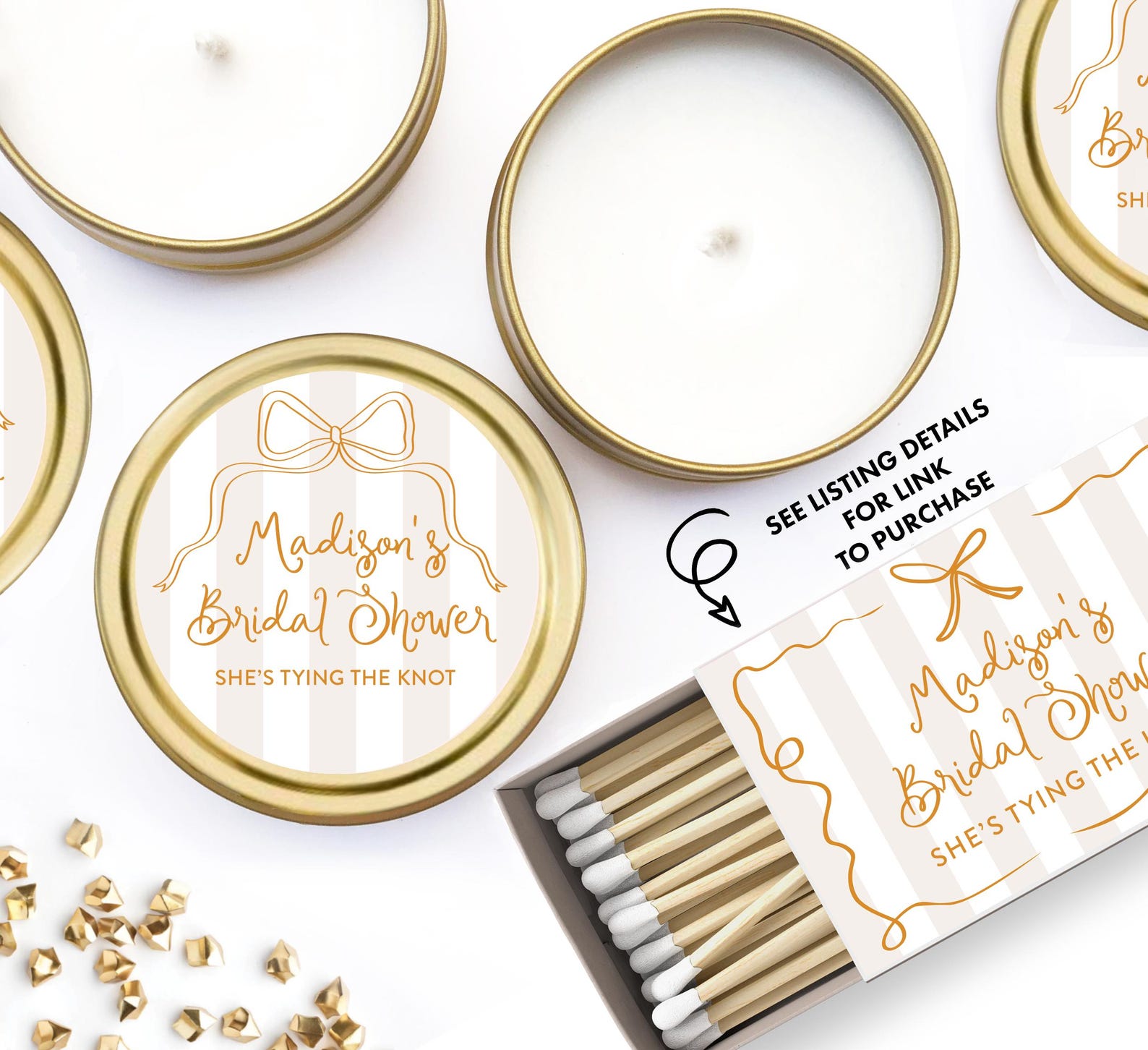 Bridal Shower Favors for Guests BULK - Custom Candle Favors - Ribbon ...