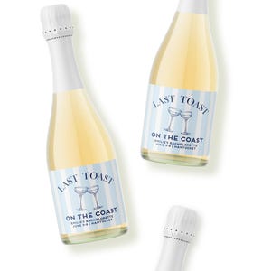Last Toast On The Coast Champagne Labels - Beach Bachelorette Favors - Coastal Bachelorette - Personalized Wine Labels - Champagne Coupe