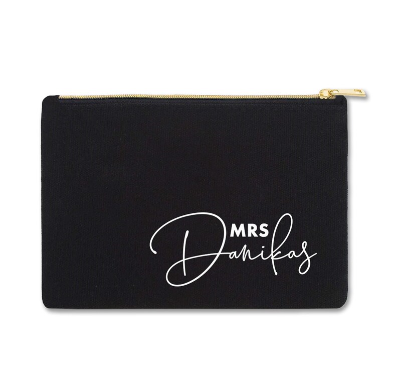 Bride Personalized MakeUp Bag - Bridal Shower Bag - Customized MakeUp Bag - Bride Make Up Bag - Mrs Bag For Bride - Gift Idea for Bride image 2
