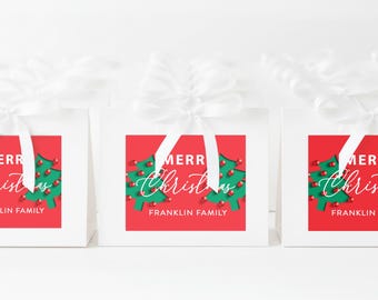 BULK Holiday Party Favors - Christmas Tent Box - Personalized Holiday Gift Box - Christmas Gift Box - Holiday Gift Wrap - Holiday Favors