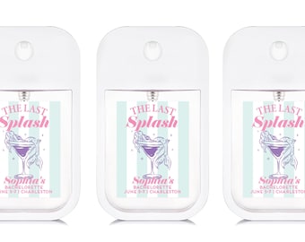 Last Splash Mermaid Bachelorette Hand Sanitizer Favors | Personalized Beach Bach Party Favors | Custom Mermaid Party Favor Labels