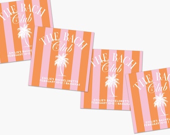 Bach Club Bachelorette Favor SET of Stickers - Personalized Bachelorette Stickers - Bachelorette Favor Idea