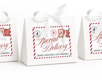 BULK Christmas Gift Boxes - Holiday Tent Box - Personalized Holiday Gift Box - Christmas Gift Box - Holiday Gift Wrap - Holiday Party Favors