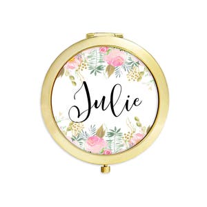 Gold Mirrored Compact - Bridesmaid Box Gift - Gift for Wedding Party - Mothers Gift - Mother of the Bride - Rose Gold Bridal Shower Gift
