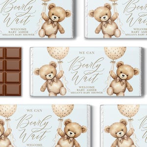 BULK We Can Bearly Wait Candy Bar WRAPPER ONLY - Bearly Wait - Candy Bar Idea - Chocolate Candy Bar Wrappers - Baby Shower Candy Wrappers