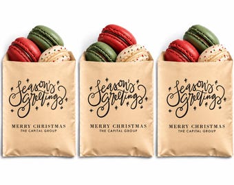 Christmas Treat Bags - Personalized Holiday Bags - Holiday Party Favor Bag - Holiday Treat Bags - Paper Bag