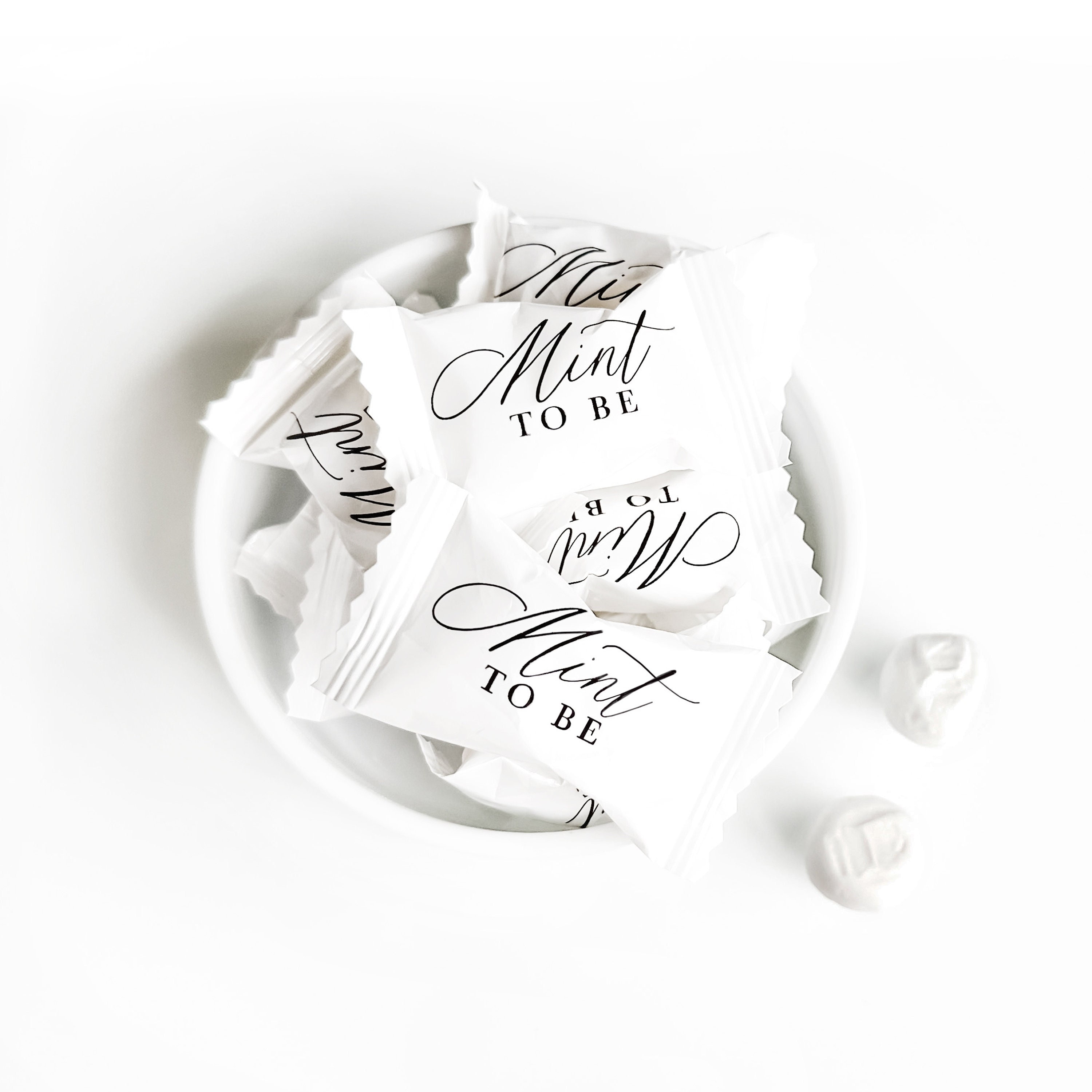 Mint To Be White Mints BULK SETS - Weiße Buttermints - Preiswertes Hochzeitsgeschenk - Einzeln verpackte Hochzeitssüßigkeiten - Hochzeitsminze