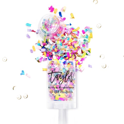 Bridesmaid Confetti Popper Confetti Push Pop Bridesmaid Etsy
