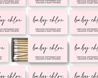 Baby Shower Matches SET OF 50 | Personalized Baby Shower Favors | Custom Matchbooks | Gender Neutral Girl Boy Baby Shower Decor