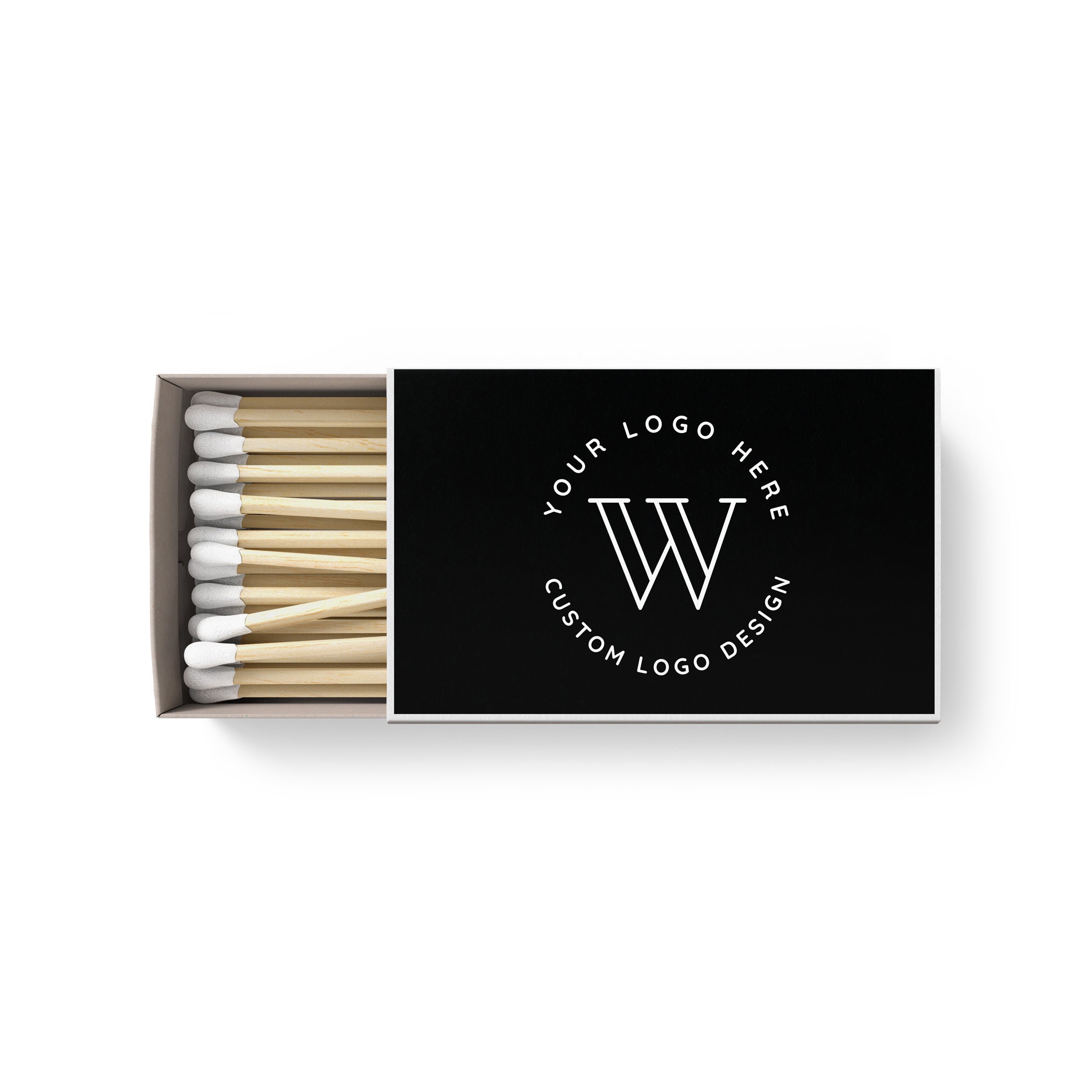 Ducky Days Promotional Match Box Matches - 50 Quantity - Promotional Product/Bulk with Your Logo/Customized (Black Box)