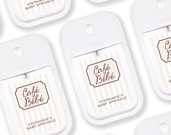 Cafe Bébé Baby Shower Hand Sanitizer Favors - French Coffee Baby Shower Favor - Parisian Café Baby Shower Decor