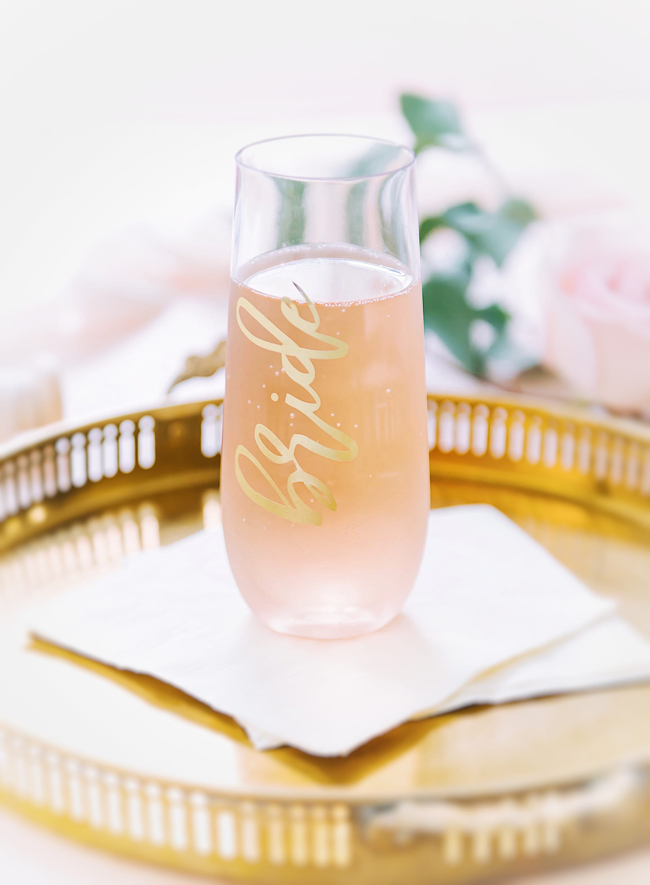 Bride Champagne Flute Stemless Bride Champagne Flute Etsy