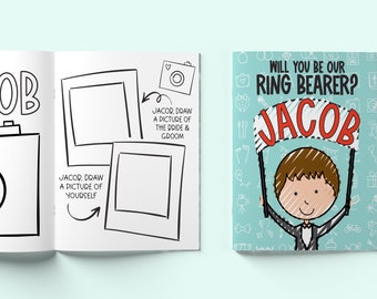 Ring Bearer Gift - Will You Be My Ring Bearer - Ring Bearer Proposal Gift - Thank You Ring Bearer - Wedding Day - Customize Skin + Hair