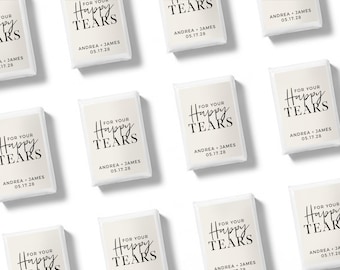 For Your Happy Tears Tissues - SET OF 15 - Mini Wedding Ceremony Tissues - Bridal Shower Favors - Guest Favor - Personalized Option