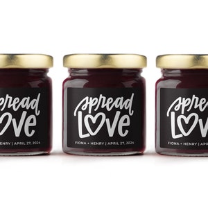 LABELS ONLY - Spread The Love Custom Labels - Wedding Favor Custom Labels - Personalized Wedding Favor Stickers - Wedding Shower Favor Idea