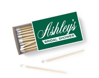 Classic Coffee Bridal Shower Favors - SET of 50 Personalized Matches - Trending Shower Favors - Baby Shower Matches - Wedding Shower Favor