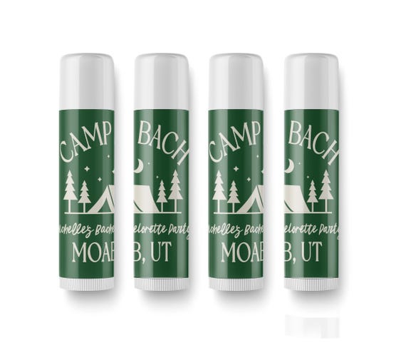 Camp Bach Lip Balms - Custom Bachelorette Favors - Bachelorette Favors - Custom Lip Balms - SET - Personalized Bachelorette Gifts