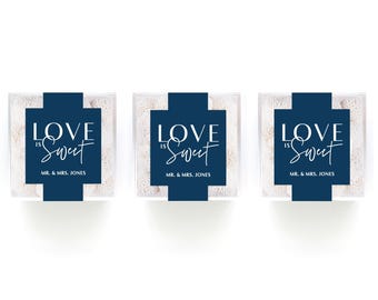Love is Sweet Wedding Favor Boxes - Baby Shower Favors - Candy Bar Favors - Candy Cube with labels - Candy Bar Idea