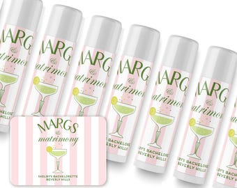 Margs & Matrimony Lip Balm - Beach Bachelorette Favors -  Final Fiesta Bachelorette - Custom Lip Balms SET - Margarita Favors