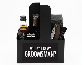 Groomsmen Proposal Box - Drink Carrier - Will You Be My Best Man? - Groomsmen Proposal - Affordable Groomsman Ask - Personalized Carrier